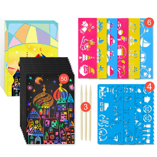 Scratch Paper Kit Kreativ Søt DIY Scratch Art