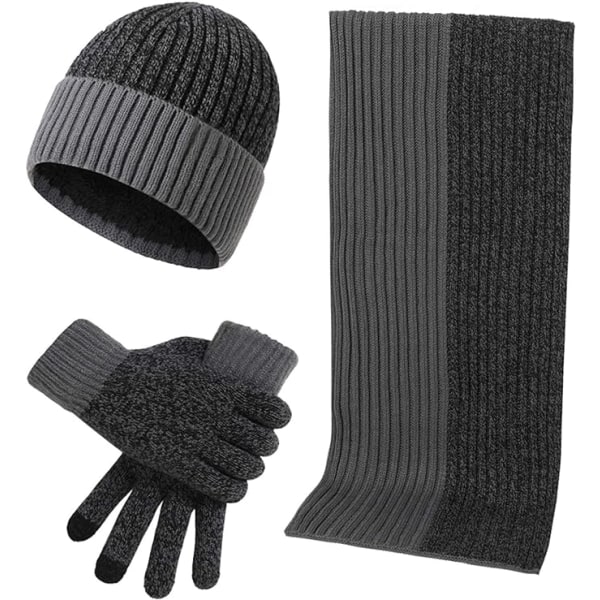 Varm vinterdräkt akryl stickad ull mössa halsduk handske DXGHC