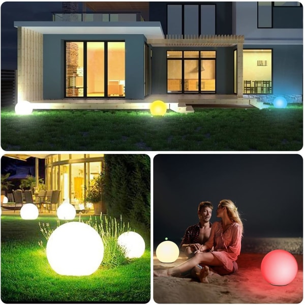 Solcellelamper Utendørs, LED Solcelledrevne Utendørs Ball Lys IP68 W