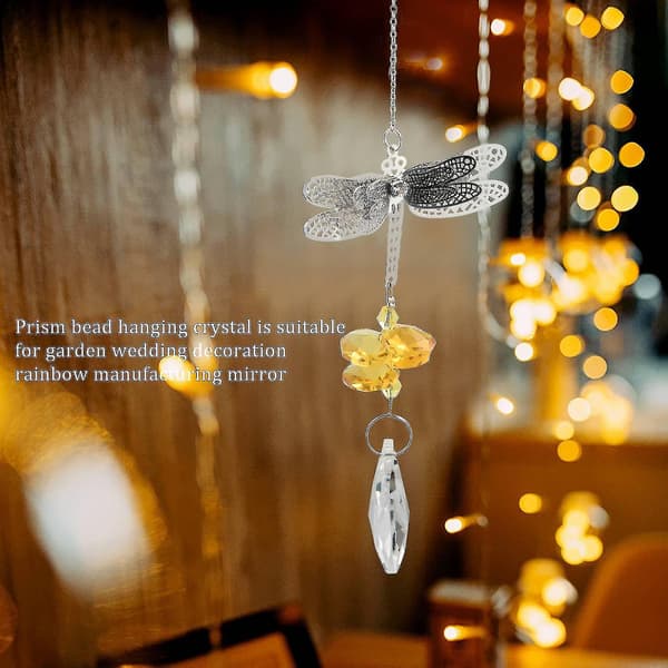 Set med 6 Dragonfly Crystal Suncatcher Prism Pärlor Hängande Cry DXGHC
