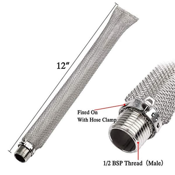 12 tuuman Bazooka-siivilä (1/2\" NPT) putkiliittimellä (1/