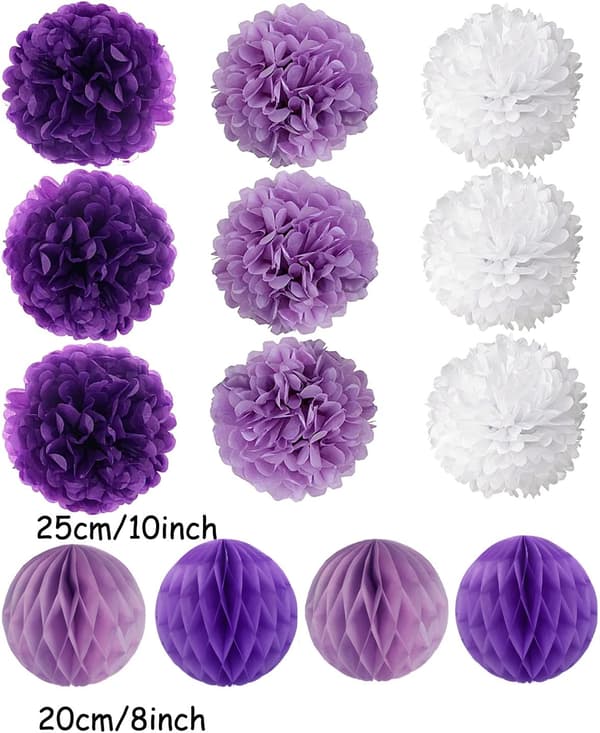 Papir Pompom Fan Ball Honeycomb Romdekorasjon Bryllup Bursdag