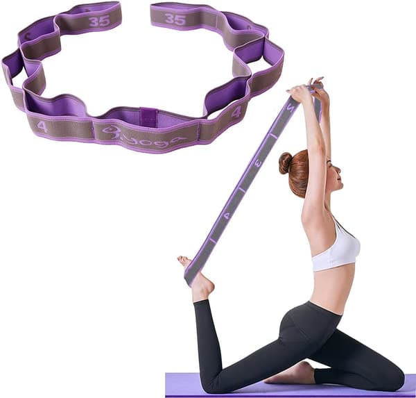 Yoga-stropp Treningsstropp/Yoga Strekkbånd med 9 ringer/Elastisk