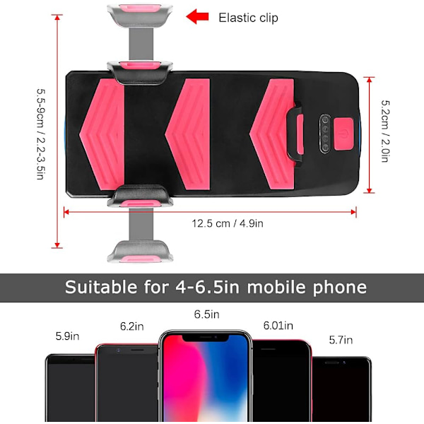 4 i 1 Multifunksjonelt Sykkellys Horn Lampe med Telefonholder, USB Vanntett Oppladbar Sykkellys med 3 Lysmoduser 5 Lyd (Svart)