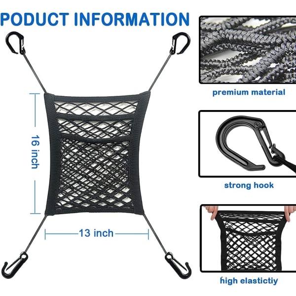 3-lags bilnettorganisator, sete ryggnettpose, baksete kjæledyr og