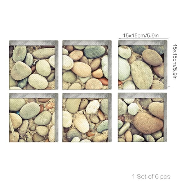 6-pack 3D Stereo Badkar Anti-Halk Stickers Personlighet Mode S