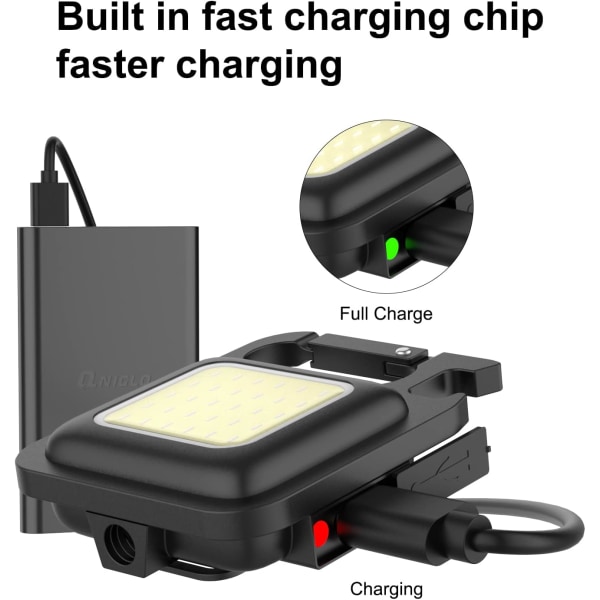 Mini Laddbar LED-ficklampa, Present, Handlampa med Hållare och Förstoringsglas