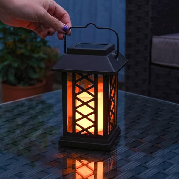 Ferielys Mat Sort Udendørs Dekorativ Solcellelampe med LE