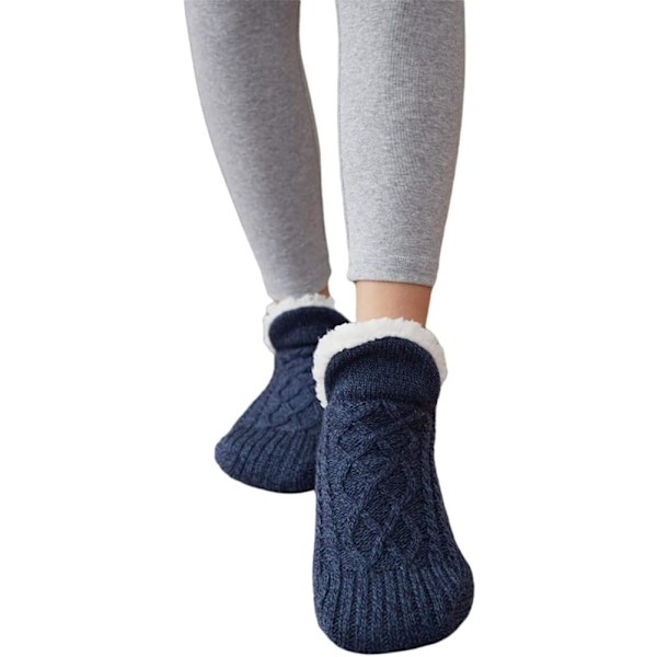 Inomhus Golv Halksäkra Varma Sockor, Handvävda Sammetfodrade Tofflor