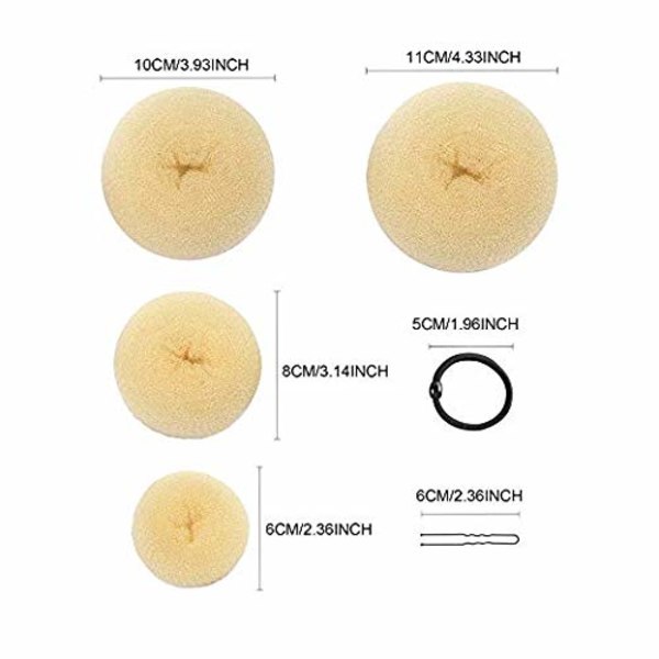 Donut Bun Maker, Bun Maker Ring Bun Maker Set med 5 band och 1