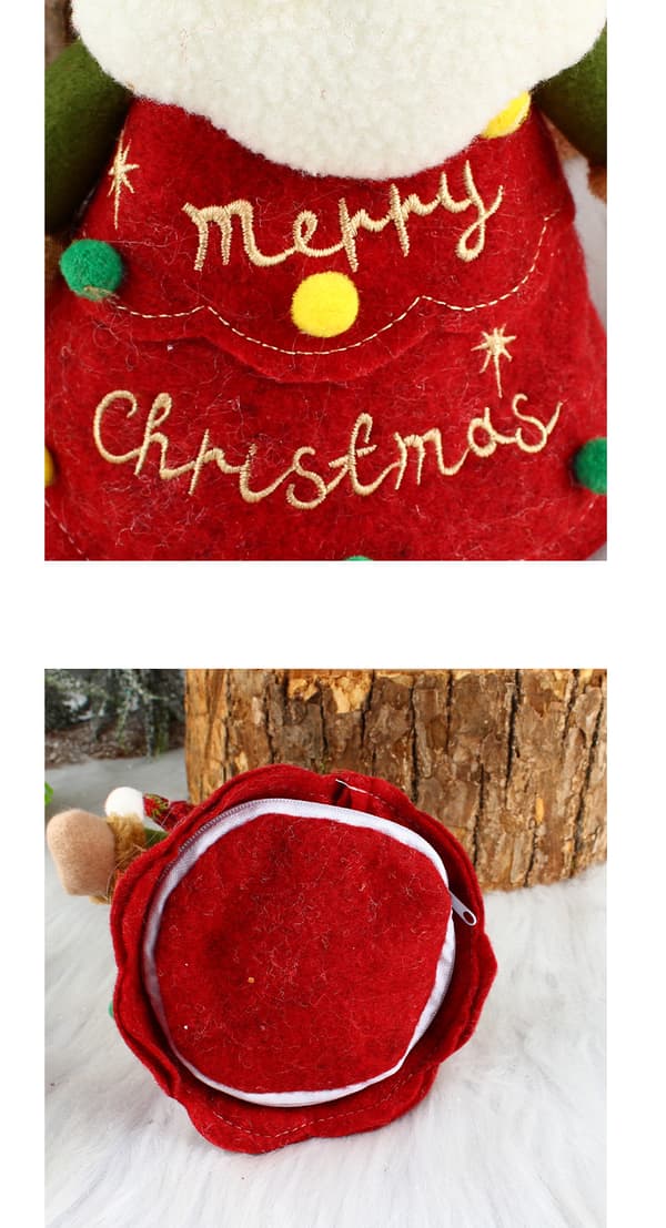 3-pack 18 * 16cm Jultomte Cartoon 3D Dockdocka Godispåse Blixtlås