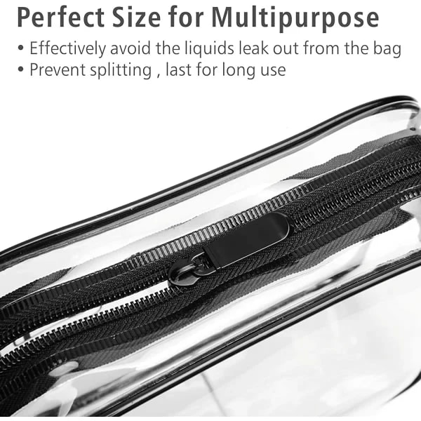 Transparent necessär, 3-pack, kosmetisk resesminkväska, 18*12 cm