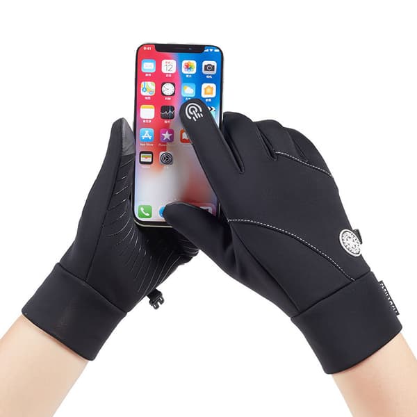 Cykelhandskar för män plus fleece varma sport anti-halk vind