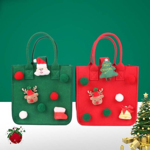 2 Christmas handbag gift bag Candy bag three-dimensional carto