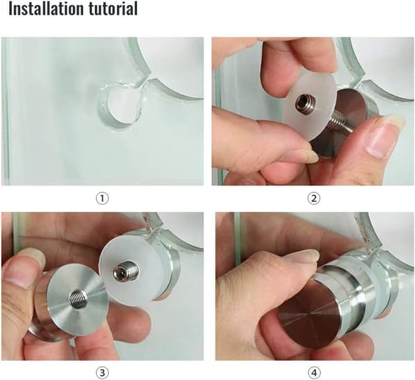 Badeværelsesdørgreb, 1 stk. Glasdørgreb, Aluminium A