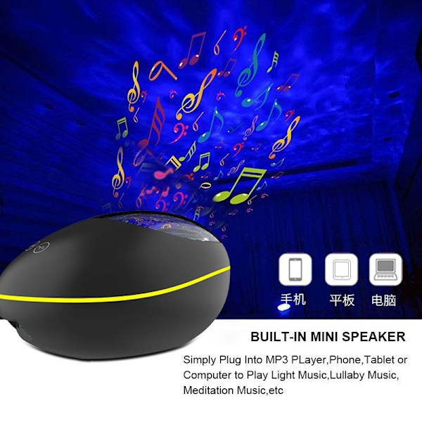 Onnenkivi värikäs projektiovalo musiikki tunnelmavalo bluetooth