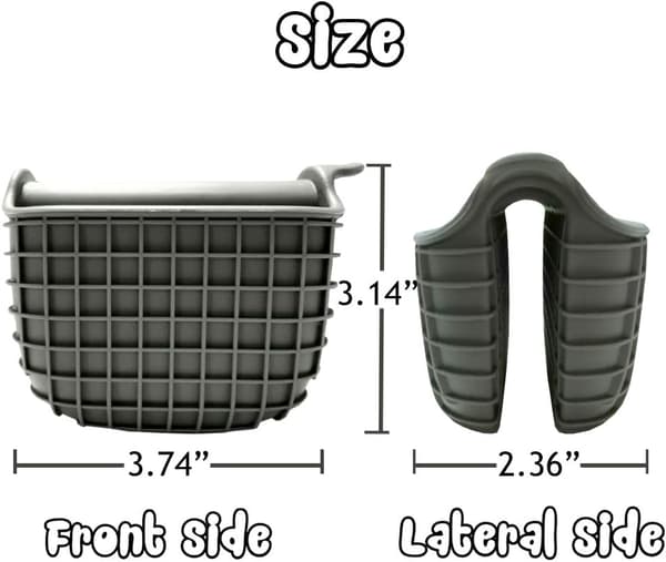 1 par Silikonugnsvantar Set, (Kvadrat-Grå) Ugnsvantar Värmeisolerande