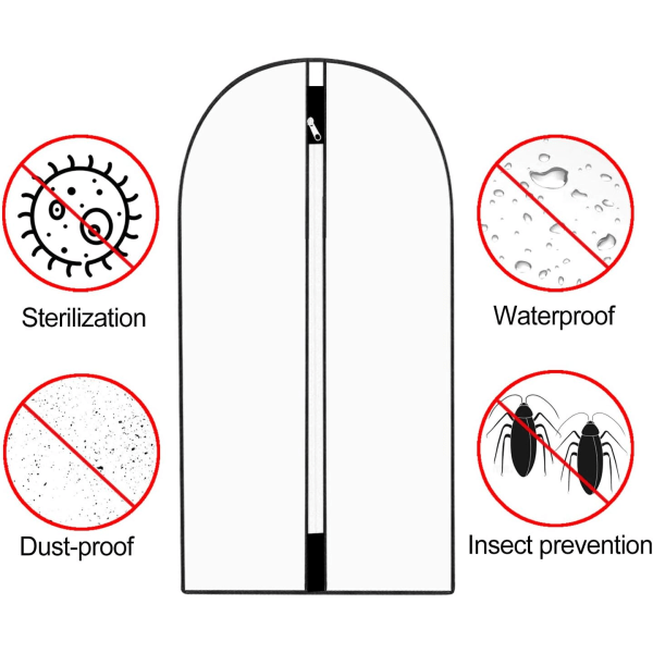12-pack Klädöverdrag med Blixtlås, Dammsäkra, Vattentäta, Motstå Mögel