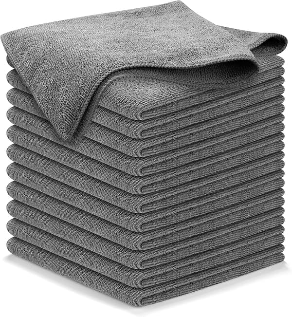 Grå Mikrofiber Rengöringsduk - 12-pack (30 x 30cm) Hög Perforering