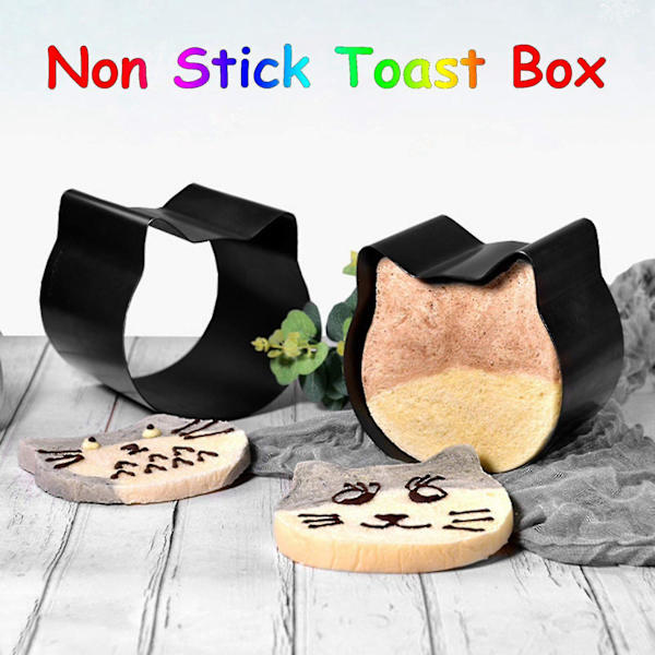 Toast Cake Form Non Stick Söt Katthuvud Rostat form Bröd DXGHC