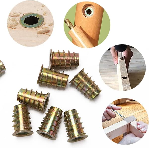 25 stk. M8x20 Zink Legering Hex Møtrikker Sortiment, Møbel Hex Soc