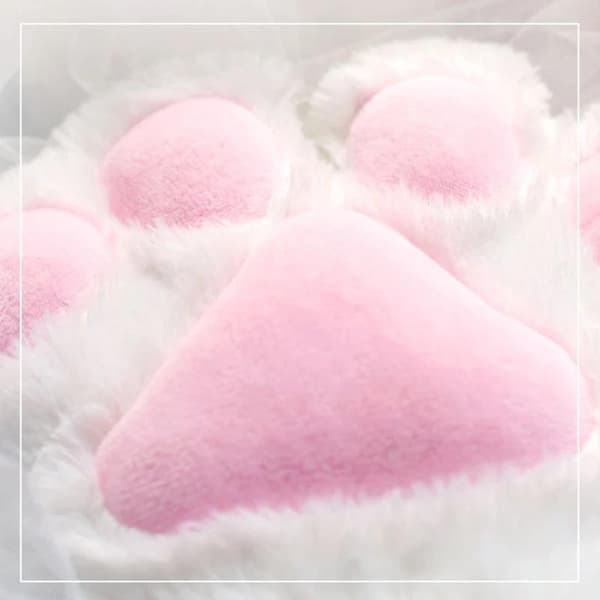 Plush Katttassar Cosplay-rekvisita Katttass-handskar 2 st - rosa