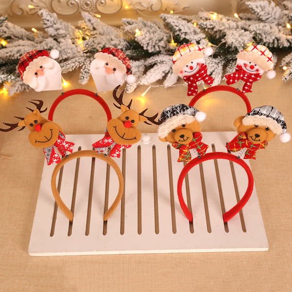 4 Stykker Julepynt Vintage Gitterstof Santas Spr