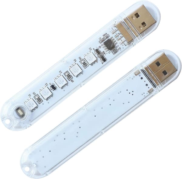 USB-lys, natlys stik, lille LED lysbjælke, med 5 lamper