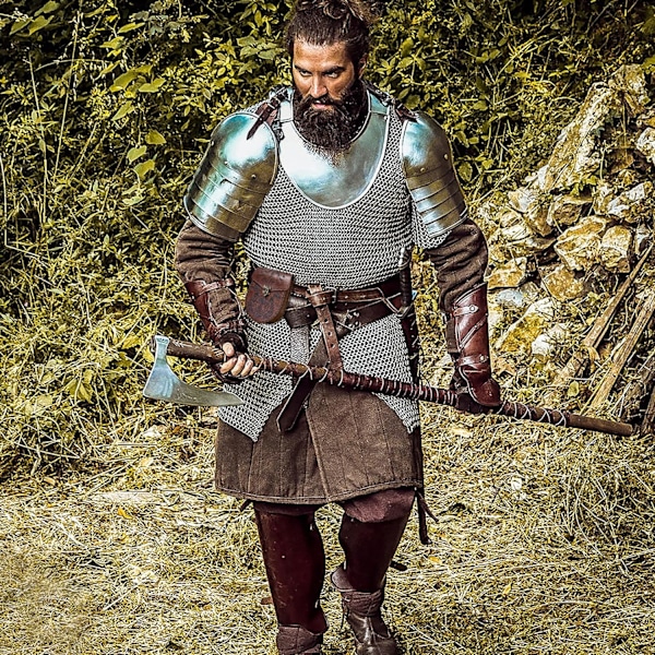 Brun Präglad Bältesväska, Vintage Viking Läder Midjeväska