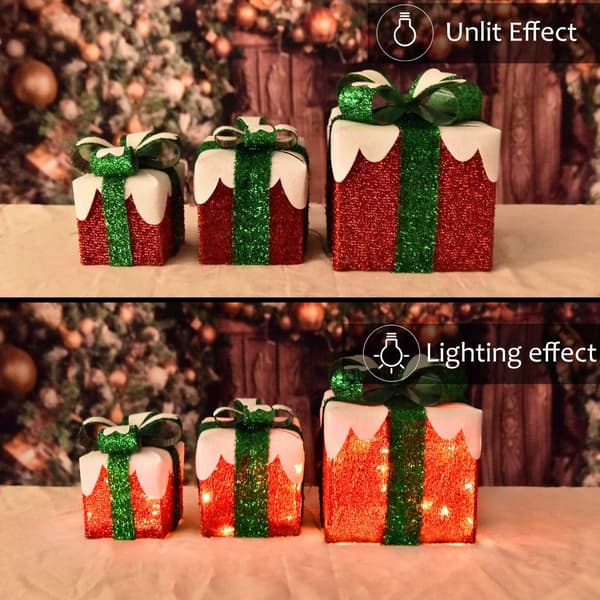 Valoilla varustetut lahjakorit 60 LED-valolla, 8 tilaa, 3 kpl