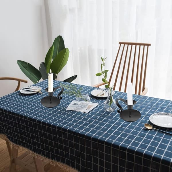 2 stk. smidde jernlysestaker, koniske lysestaker, dekorative