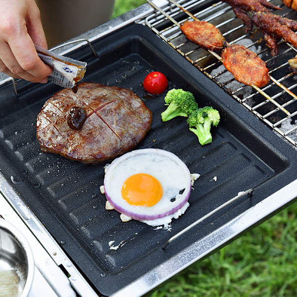 22*30cm Bærbar Bbq Gryde Butan Gas Komfur Køkkenudstyr Fest Picnic B