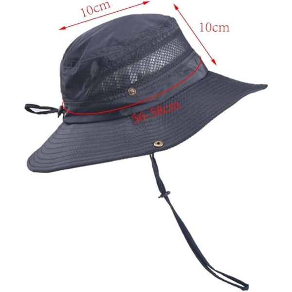 Solhatt Herre Dame Vandring Safari Cap Outdoor Sammenleggbar Summer Bucke