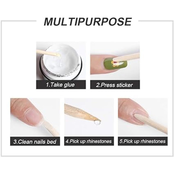 100-pack Dubbeländade Nagelbands-tryckare - Multifunktionella Nagelpinnar