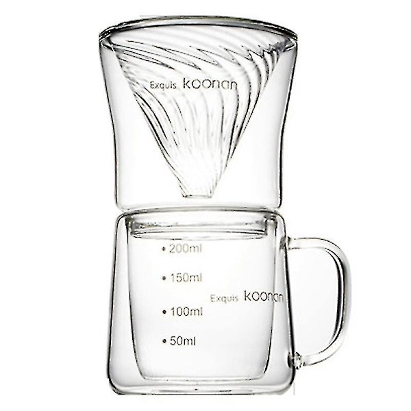 Dubbellagers Kaffefilter Set V60 Glas Kaffedroppare Kaffe DXGHC