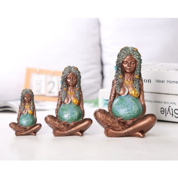 Moder Jord Staty Resin Hantverk Ornament Moder Jord Konst Gå