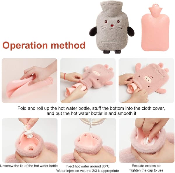 Varmtvandsflaske, Varmtvandspose, Termos Cozy Fluffy Soft Plush