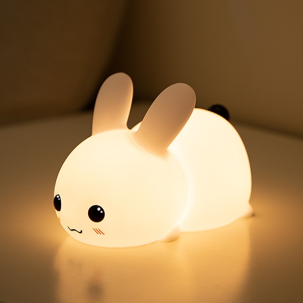 Tecknad Yutu LED silikonlampa USB -laddning varmt ljus barn c