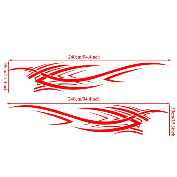 2 st 94,4'' Universella Flame Graphics Bilkropps Sidosticker F