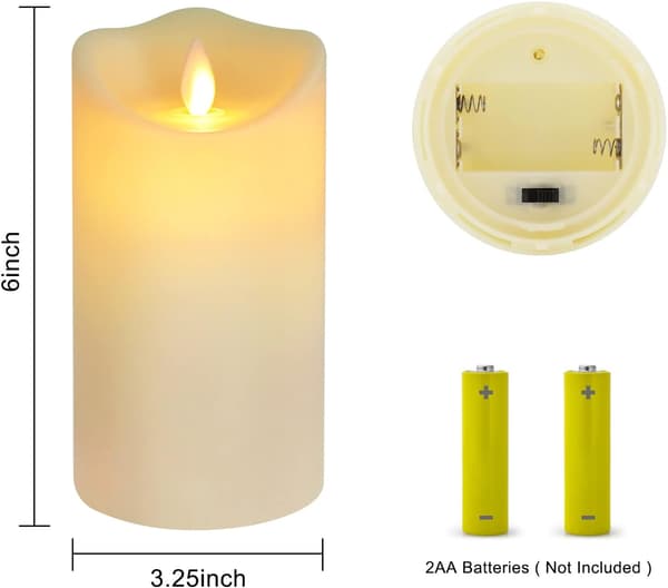 6 tommer x 3 tommer Flammefrie Blinkende Batteridrevne Lys