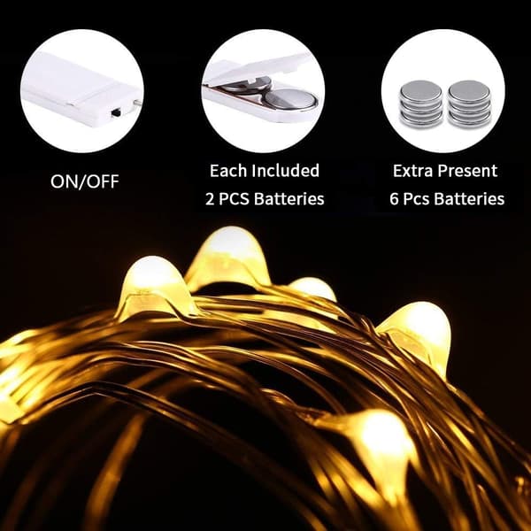 12-pack Batteridriven Ljuskedja (Batterier Ingår) 2M 20 LED