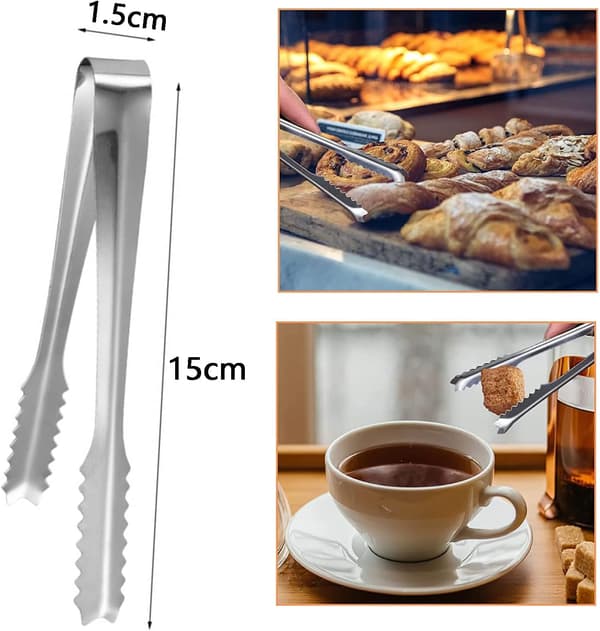 6 stk Kjøkken Tenger, Mat Tenger Rustfritt Stål Tenger Mini Swe