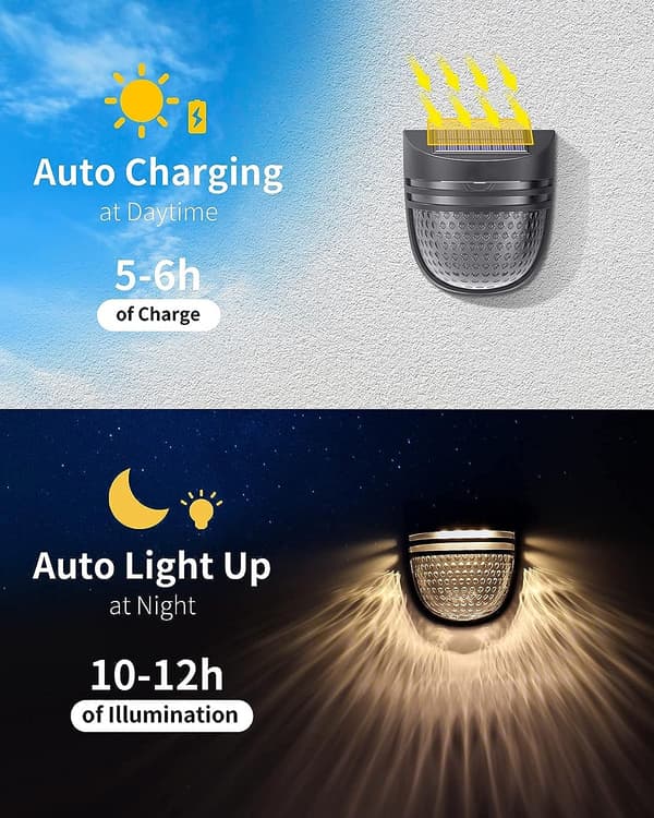 Sæt med 2 LED Solcellelys Udendørs Vægslys IP65 Vandafvisende Deko
