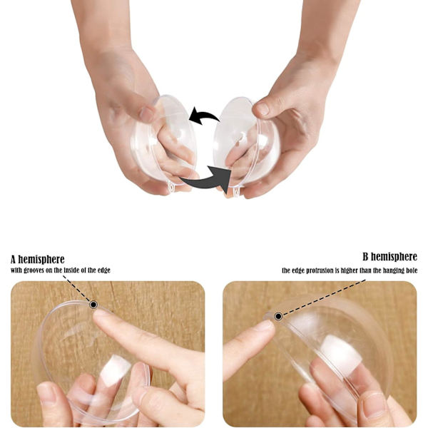 DIY genomskinliga julgranskulor, akryl genomskinlig plastdekoration
