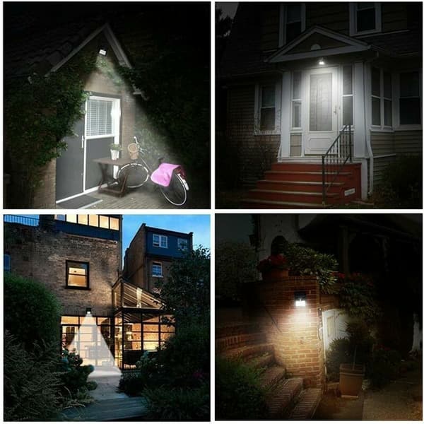 (2 Pak) 20 LED Solcellelamper, Udendørs Bevægelsessensorlamper med 3