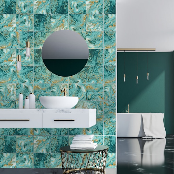 10 kpl 20*20cm/7.87*7.87\" Ambilight American Tile Sticker Peacock