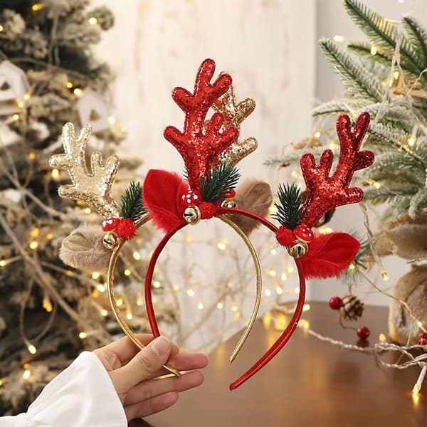 2 stk. Julepynt Glitterpulver Hjortegevir b
