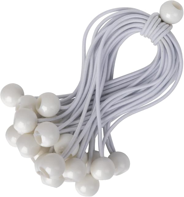Bungee-snören med bollar - Set med 25 x 15 cm Universal Spännare