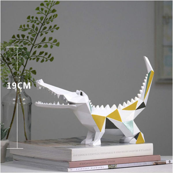 Konstkrokodil Dekoration Djurstatyett Figuriner Konst Resin Skulptur