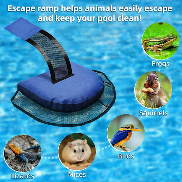 1PCS Djurräddningsramp för pooler och spa | För alla små djur som kommer in i poolen | Hållbart material och lång L